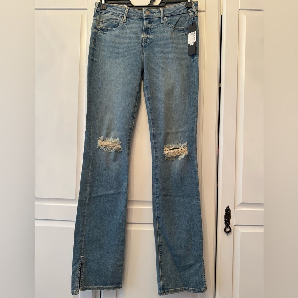 True Religion Billie Light Blue Distressed Flare Jeans sz28W nwt